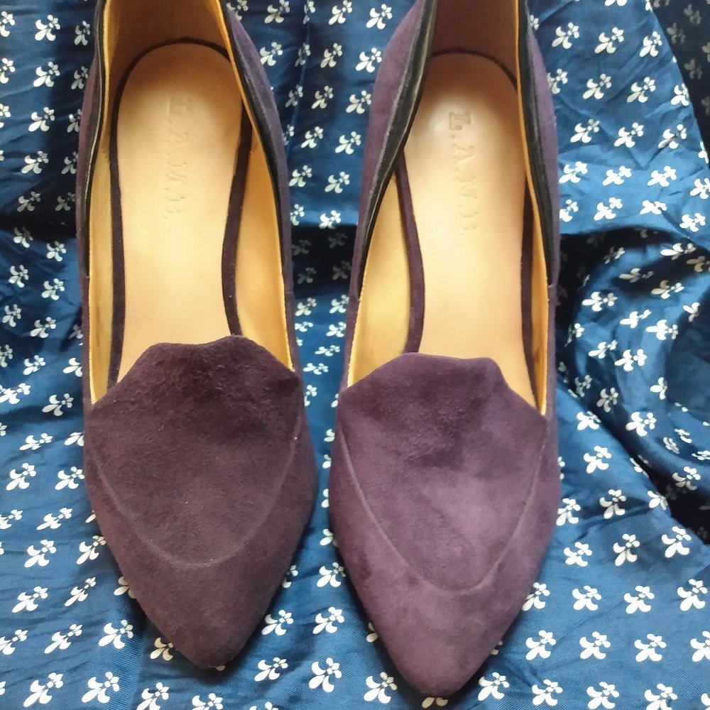 🌎 L.A.M.B. || 4.5" Purple Suede Heels